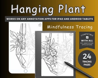 Digital tracing book mindfulness coloring Floral Butterfly tracing book Stress Relief coloring BUNDLE Kindle Scribe tracing book Good Notes