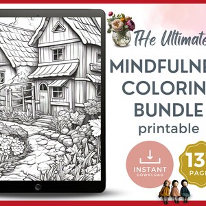 137 Pages Mindfulness Coloring Bundle for Adults
