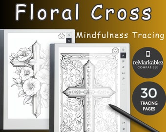 Digital2 Tracing Book Digital2 templates tracing book mindfulness DigitalFloral Cross Mandala tracing book Stress Relief