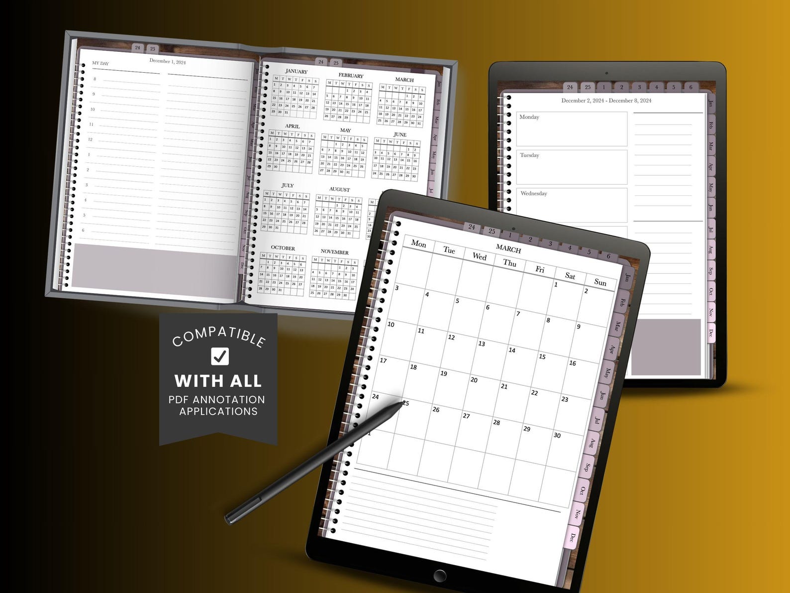 Digital Planner 2024 2025 Monday Start Annotation Apps Digital Planner ...