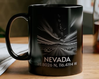 Nevada, USA States Mug, Coffee Mug Gift, Black Coffee Mug, Hand Made Coffee Mug