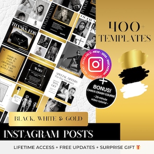 400+ Golden Instagram - Luxury Fashion Ecommerce Templates - Premium Branding Canva Editable Templates - Luxury Instagram Social Media Kit