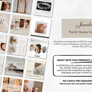 120 Jewelry Instagram Canva Templates - Jewellery Social Media Branding ...