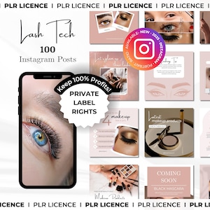PLR: 100 Lash Tech Instagram -Lash Artist Template -Lash Lift Posts -Lash Extensions Canva Templates -Lashes Instagram Template -Lash Tech