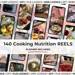 PLR MRR 140 Cooking Nutrition Smoothies Instagram Reels for Nutritionist Health & Wellness - Gut Health Reel Videos - Nutrition Coaching