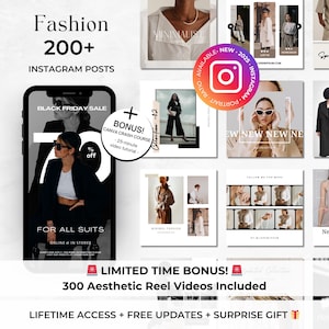 200以上のファッションEコマースInstagram投稿Canvaテンプレート -サステナブルファッションInstagram -メンズファッションInstagram -洋服Instagram -ファッションブロガーInstagram