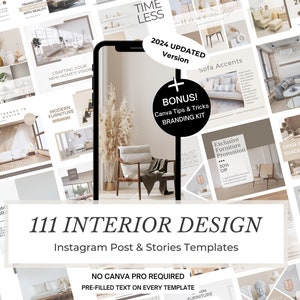 111 Interior Design Canva Templates - Instagram Template Interior Design Services - Before and After - Minimalist Home Décor Template