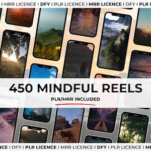 PLR MRR 450 Mindful Instagram Reels - Mindfulness Reel Videos - Spiritualität Reels - Mentale Gesundheit Reels - Wellness Reels -Meditations Videos