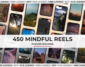 PLR MRR 450 Mindful Instagram Reels - Mindfulness Reel Videos - Spiritualität Reels - Mentale Gesundheit Reels - Wellness Reels -Meditations Videos