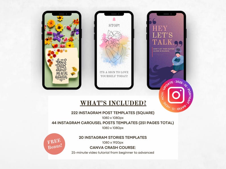 470 Mental Health Instagram Canva Templates -psychotherapy -wellness ...