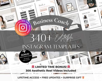 340+ Instagram Canva-sjablonen voor bedrijfscoach - Social Media Coach Toolkit - Coachingsjablonen - Motiverende coach - Socialmediamanager
