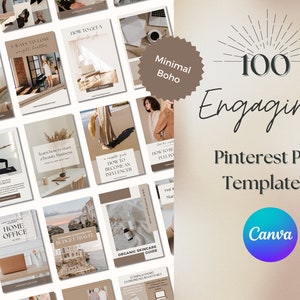 100 Pinterest Pin Templates | Pinterest Templates | Pinterest Templates Canva | Pinterest Pins | Pinterest Pin Design | Beige | Neutral