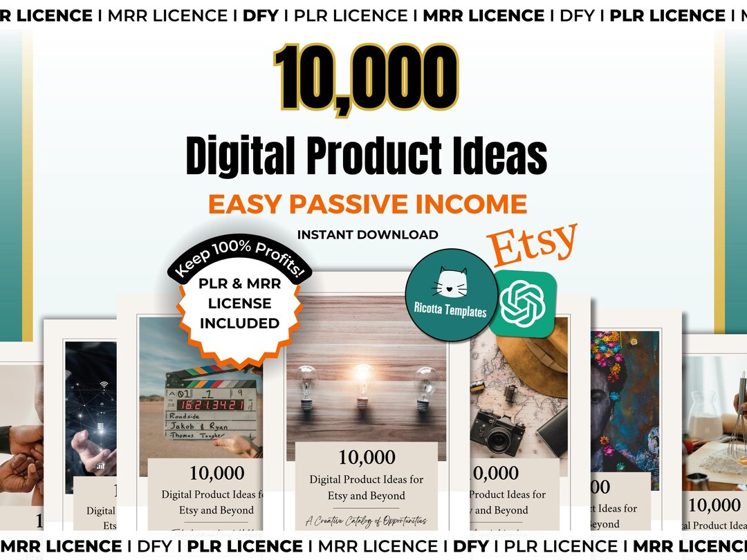 PLR MRR 10,000 Digital Product Ideas for Passive Income Ebook - Done ...