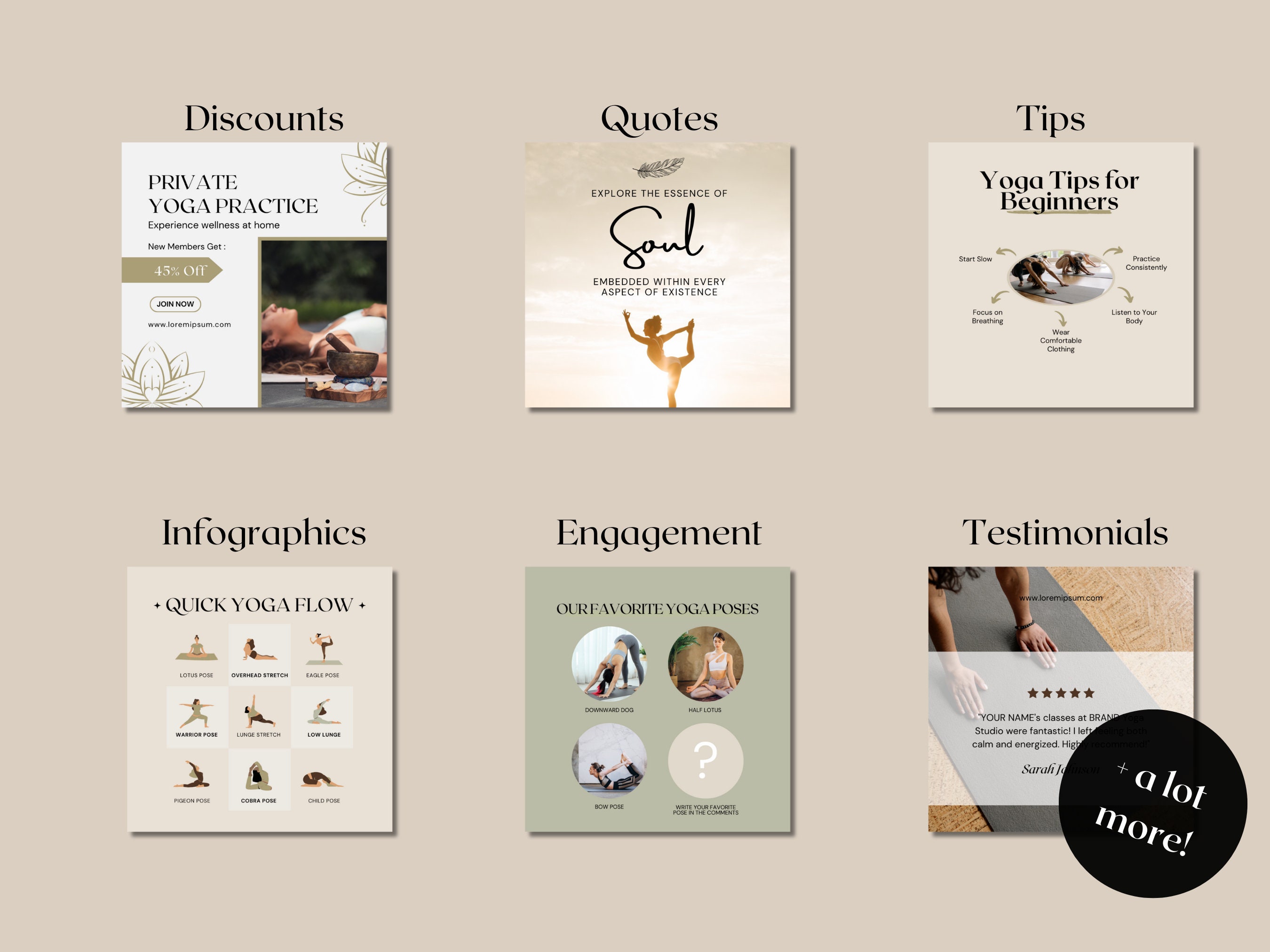 200+ Yoga Instagram Post and Stories Canva Templates - Yoga Teacher ...