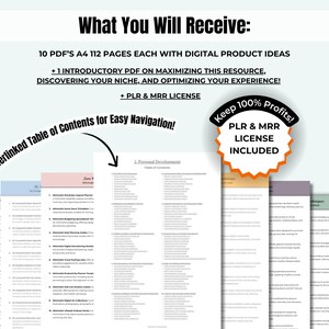 PLR MRR 10,000 Digital Product Ideas for Passive Income eBook - Done for You Digital Products Resell Rights Digital Marketing Resell Vault 画像 5