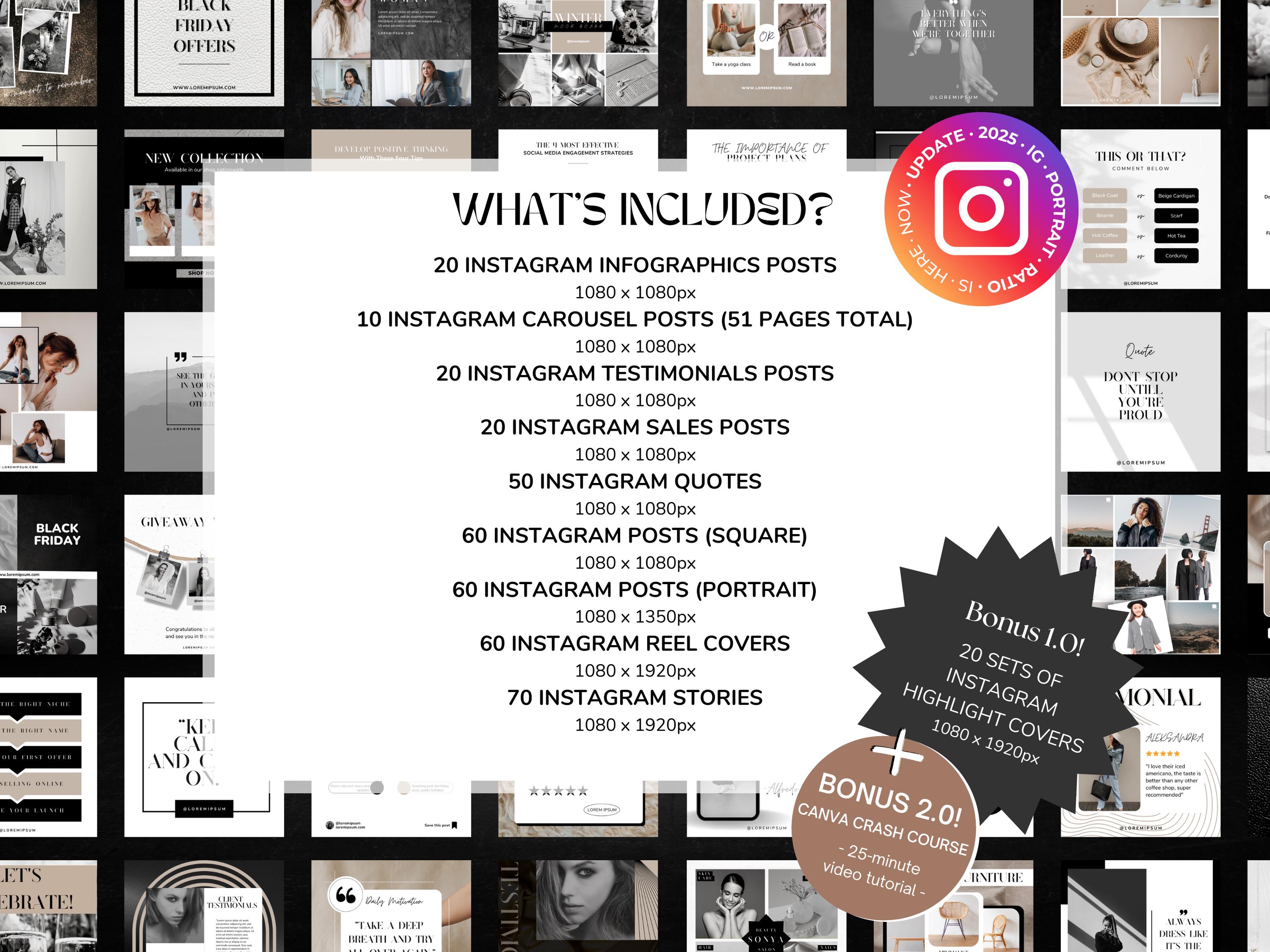 400+ Instagram Post Templates - Glamour Fashion Canva Templates ...