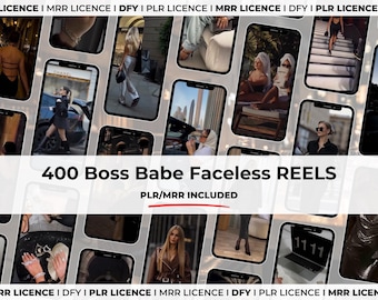 PLR MRR 400 Boss Babe Faceless Instagram Reels - Luxuriöse Ceo Mindset Lifestyle Videos - Faceless Instagram Videos - Faceless Marketing Reels