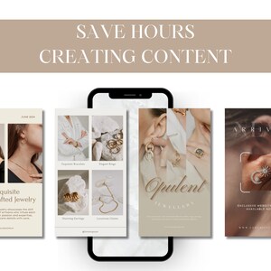 120 Jewelry Instagram Canva Templates - Jewellery Social Media Branding ...
