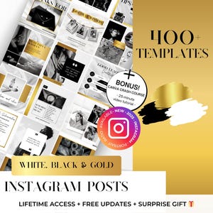 400+ Golden Instagram - Luxury Fashion Templates - Premium Branding Canva Editable Templates - Luxury Social Media Kit - Golden Ecommerce