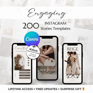 200 Ecommerce Fashion Templates - Minimalist Beige Fashion Templates - Fashion Blogger Instagram Stories - Beige Marketing Canva Templates