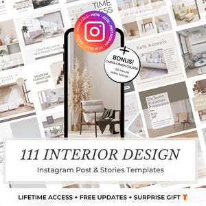 111 Interior Design Canva Templates - Instagram Template Interior Design Services - Before and After - Minimalist Home Décor Template