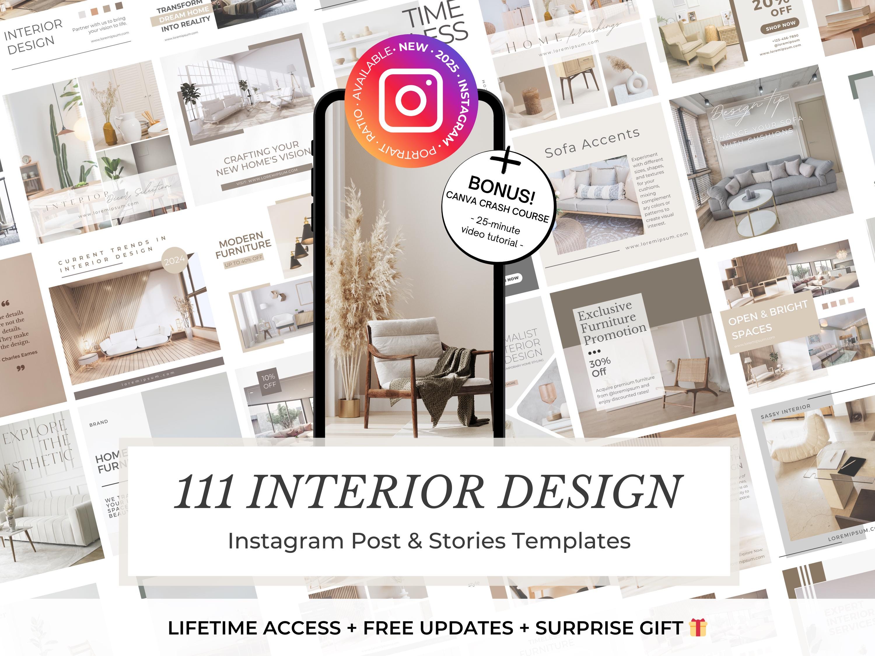 111 Interior Design Canva Templates - Instagram Template Interior ...