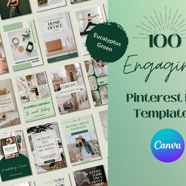 100 modèles d'épingles Pinterest | Modèles Pinterest | Modèles Pinterest Toile | Épingles Pinterest | Conception d'épingles Pinterest | Beige | Vert