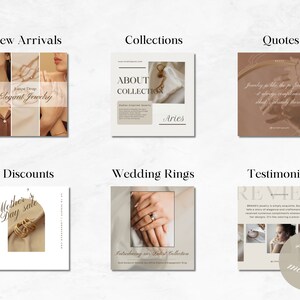 120 Jewelry Instagram Canva Templates - Jewellery Social Media Branding ...