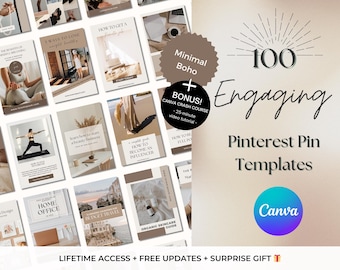 100 Pinterest Pin Templates | Pinterest Templates | Pinterest Templates Canva | Pinterest Pins | Pinterest Pin Design | Beige | Neutral