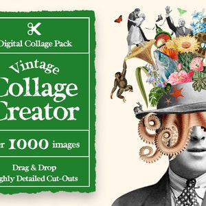 Vintage Collage Creator 1000+ Images || Digital Collage Maker || Vintage Collage Creator for Photoshop and Procreate Collage Images || Retro