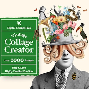 Creatore di collage vintage Oltre 1000 immagini // Creatore di collage digitali // Creatore di collage vintage per Photoshop e Procreate Collage Images // Retro