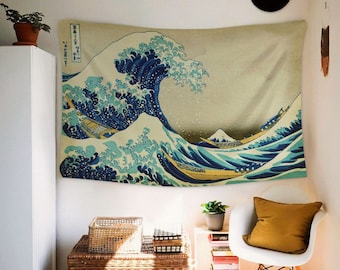 The Great Wave off Kanagawa Tapestry, Japanese Wall Tapestry Hanging