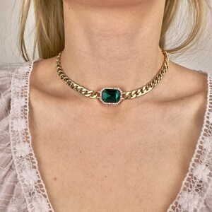 Delightful Gemstone Geometric Chain Iron Alloy Necklace