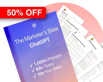 ChatGPT Prompts for Marketing: 1000+ AI Tasks & Content Ideas (Digital Download)