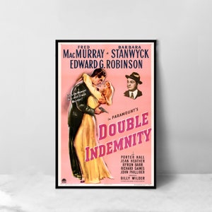 Double Indemnity Movie Poster - Hochwertiger Leinwand Kunstdruck - Raumdekoration - Kunst Poster Für Geschenk