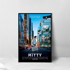 Póster de la película "La vida secreta de Walter Mitty" - Impresión artística en lienzo de alta calidad - Decoración de habitación - Póster artístico para regalo