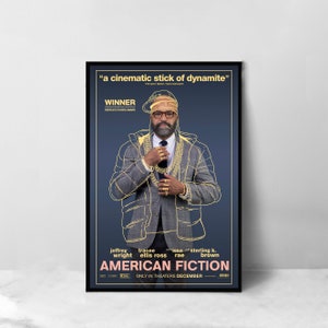 American Fiction Movie Poster - High Quality Canvas Art Print - Room Decoration - Art Poster For Gift