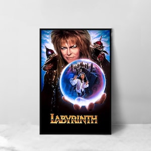 Póster de la película Laberinto - Impresión artística en lienzo de alta calidad - Decoración de habitación - Póster artístico para regalo