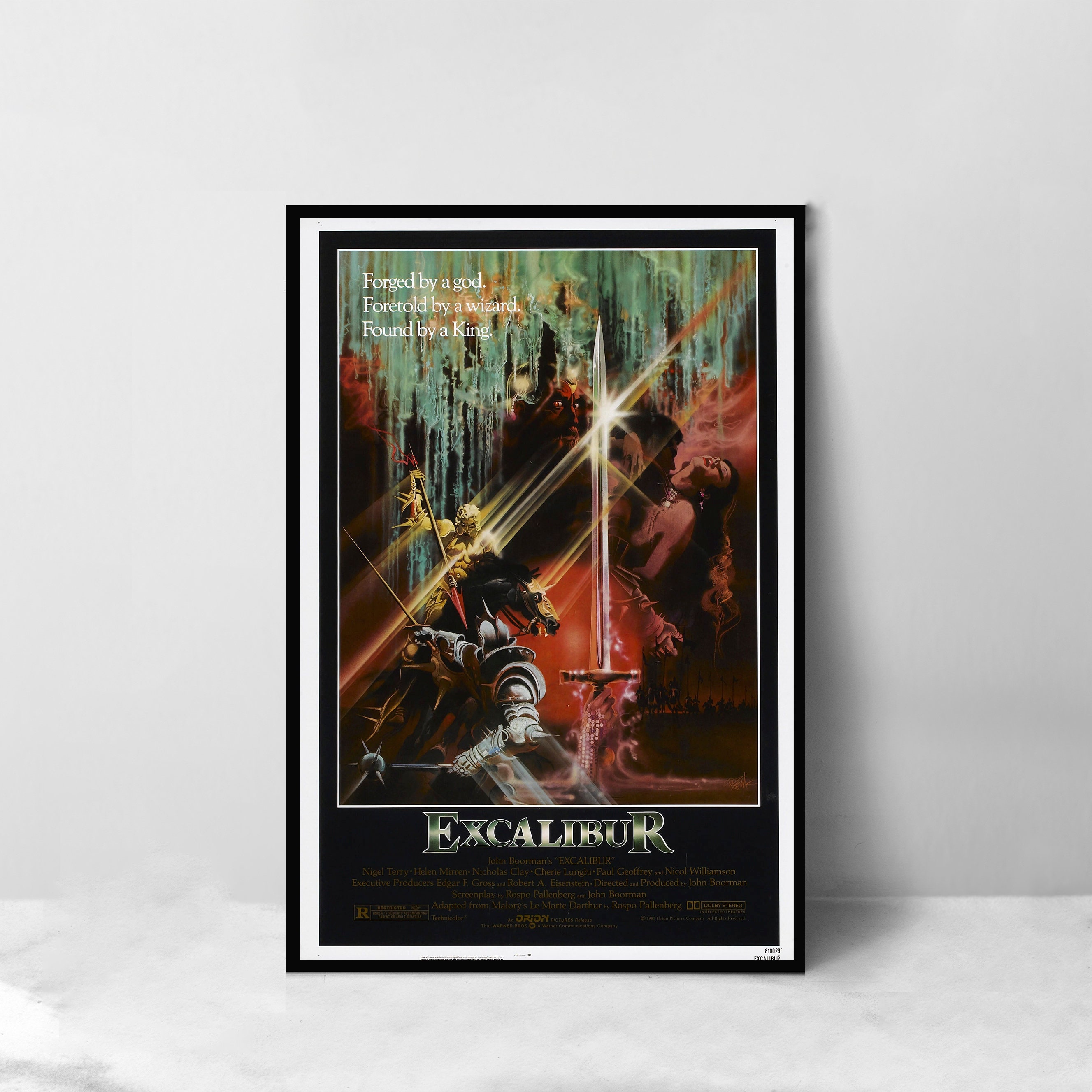 Excalibur Movie Poster - High Quality Canvas Art Print - Room