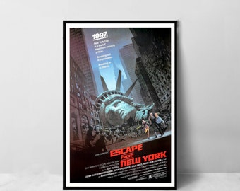 Póster de la película Escape From New York - Impresión artística en lienzo de alta calidad - Decoración de la habitación - Póster artístico para regalo