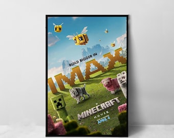マインクラフト映画のポスター - 高品質キャンバスアートプリント