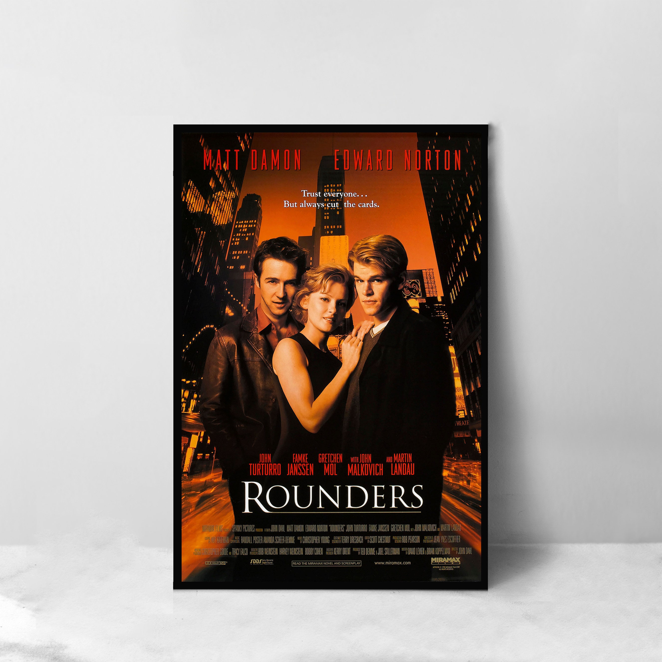 Rounders Movie Poster - High Quality Canvas Art Print - Room Decoration - Art Poster For Gift