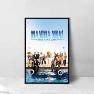 Mamma Mia! Lá Vamos Nós de Novo Pôster de Filme - Impressão de Arte em Tela de Alta Qualidade - Decoração de Quarto - Pôster de Arte para Presente