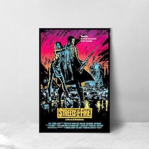 ストリート・オブ・ファイヤー映画ポスター - 高品質キャンバスアートプリント - 部屋の装飾 - ギフトに最適なアートポスター