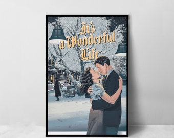 It's a Wonderful Life Movie Poster - High Quality Canvas Art Print - Room Decoration - Art Poster For Gift