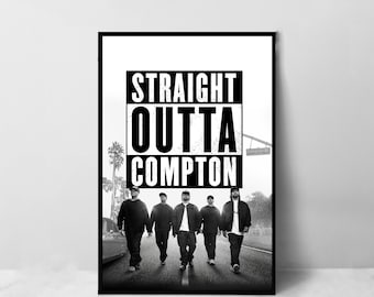 Póster de la película Straight Outta Compton - Impresión artística en lienzo de alta calidad - Decoración de habitación - Póster artístico para regalo