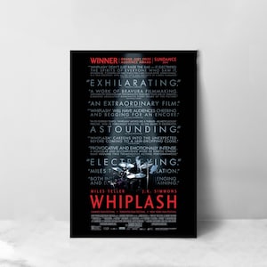 Pôster do filme Whiplash - Impressão artística em tela de alta qualidade - Decoração de quarto - Pôster de arte para presente