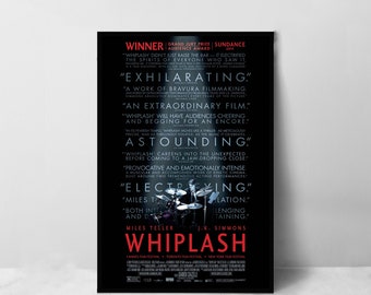 Plakat filmowy „Whiplash” – wysokiej jakości wydruk na płótnie – dekoracja pokoju – plakat artystyczny na prezent