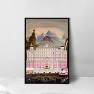 Póster de la película El Gran Hotel Budapest - Impresión artística en lienzo de alta calidad - Decoración de habitación - Póster artístico para regalo