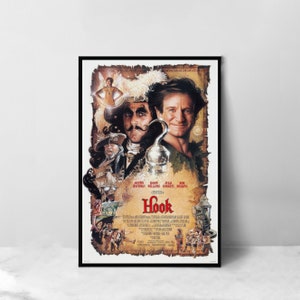 Pôster do filme Hook - Impressão artística em tela de alta qualidade - Decoração de quarto - Pôster de arte para presente
